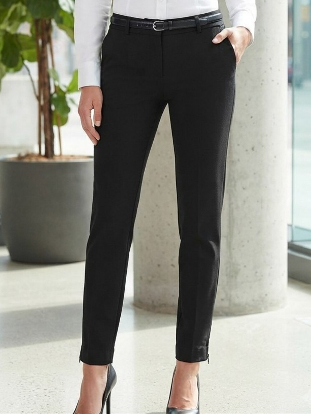 Le Château Black Tailored  Pants with Ankle Zippers